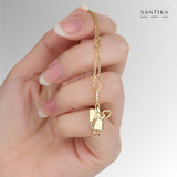 Engel mit Herz Anhänger Talisman Symbol  - Gold