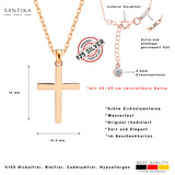 Kreuz Halskette Für Damen 925er Silber mit Anhänger - Rosegold