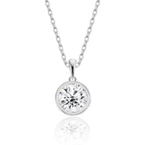 Solitär-Halskette Für Damen 925er Silber mit Anhänger - Silber