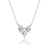 Herzförmige Silberkette mit Zirkoniumsteinen Für Damen 925er Silber
