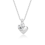 Herz-Kette mit einem einzelnen Stein Für Damen 925er Silber