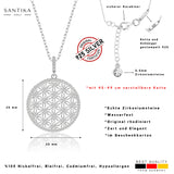 Blume des Lebens Halskette mit Zirkonsteinen 001 Für Damen 925er Silber