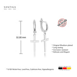 Kreuz Ohrringe Für Damen 925er Silber