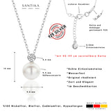 Solitär Perlenkette 925er Sterlingsilber für Damen