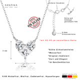 Herzförmige Silberkette mit Zirkoniumsteinen Für Damen 925er Silber
