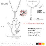 Schutzengel Halskette mit Solitär 925er Silber für Damen