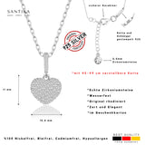 Zirkonia Herz-Kette Für Damen 925er Silber