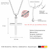 Kreuz Halskette Für Damen 925er Silber mit Anhänger - Silber