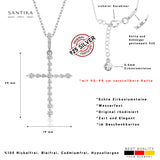 Kreuz Halskette mit Zirkonsteinen Für Damen 925er Silber mit Anhänger - Silber