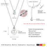 Perlenkette mit tropfenförmigen Zirkonsteinen Für Damen 925er Silber