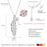 Halskette Feder & Solitär Für Damen 925er Silber mit Anhänger