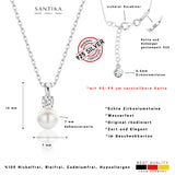 Solitär-Perlenkette 925er Sterlingsilber für Damen