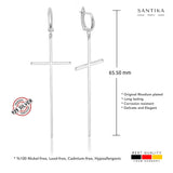 Kreuz Ohrringe Für Damen 925er Silber - Silber