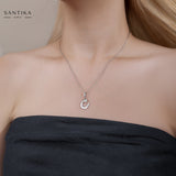 Glückskette mit Hufeisen und Klee 925er Sterlingsilber für Damen