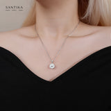 Solitär-Halskette Für Damen 925er Silber mit Anhänger - Silber