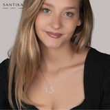 Herz Kette Für Damen 925er Silber mit Anhänger - Silber