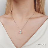 Solitär-Perlenkette 925er Sterlingsilber für Damen