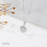 Zirkonia Herz-Kette Für Damen 925er Silber