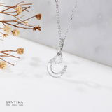 Glückskette mit Hufeisen und Klee 925er Sterlingsilber für Damen