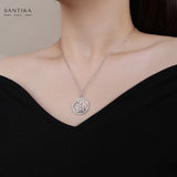 Blume des Lebens Halskette Für Damen 925er Silber mit Anhänger 001 - Silber
