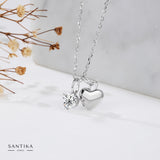 Herz-Kette mit einem einzelnen Stein Für Damen 925er Silber