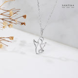 Schutzengel Halskette mit Solitär 925er Silber für Damen