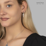 Kreuz Ohrringe Für Damen 925er Silber