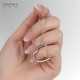 Herz Kette Für Damen 925er Silber mit Anhänger - Silber
