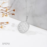 Blume des Lebens Halskette Für Damen 925er Silber mit Anhänger 001 - Silber