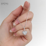Zirkonia Herz-Kette Für Damen 925er Silber