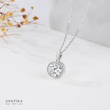 Solitär-Halskette Für Damen 925er Silber mit Anhänger - Silber