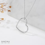 Herz Kette Für Damen 925er Silber mit Anhänger - Silber