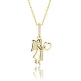 Engel mit Herz Anhänger Talisman Symbol  - Gold