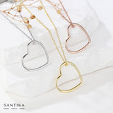Herz Kette Für Damen 925er Silber mit Anhänger - Silber