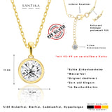 Solitär-Halskette Für Damen 925er Silber mit Anhänger - Gold