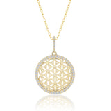 Blume des Lebens Halskette Für Damen 925er Silber mit Anhänger 001 - Gold