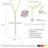 Kreuz Halskette mit Zirkonsteinen Für Damen 925er Silber mit Anhänger - Gold