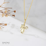 Engel mit Herz Anhänger Talisman Symbol  - Gold