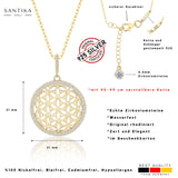 Blume des Lebens Halskette Für Damen 925er Silber mit Anhänger 001 - Gold