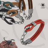 Skorpionschwanz Kette Für Herren - Handgemacht Echtes Lederarmband - Rot