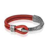 Krokodilschwanz Kette Für Herren - Handgemacht Echtes Lederarmband - Rot