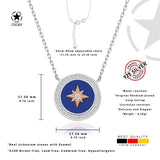 Zirkon-Stern-Anhänger mit Emaille Für Damen 925er Silber mit Anhänger - Dunkelblau-Rosegold