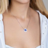 Zirkon-Stern-Anhänger mit Emaille Für Damen 925er Silber mit Anhänger - Dunkelblau-Rosegold