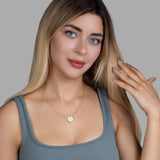 Zirkon-Stern-Anhänger mit Emaille Für Damen 925er Silber mit Anhänger - Weiß-Gold