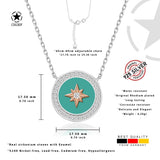 Zirkon-Stern-Anhänger mit Emaille Für Damen 925er Silber mit Anhänger - Türkis-Rosegold