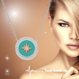 Zirkon-Stern-Anhänger mit Emaille Für Damen 925er Silber mit Anhänger - Türkis-Rosegold