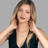 Zirkon-Stern-Anhänger mit Emaille Für Damen 925er Silber mit Anhänger - Türkis-Rosegold