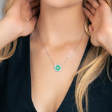 Zirkon-Stern-Anhänger mit Emaille Für Damen 925er Silber mit Anhänger - Türkis-Rosegold