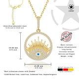 Zirkonia-Silberkette Aura Auge Für Damen 925er Silber mit Anhänger - Weiß-Gelb