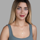 Zirkonia-Silberkette Aura Auge Für Damen 925er Silber mit Anhänger - Weiß-Gelb